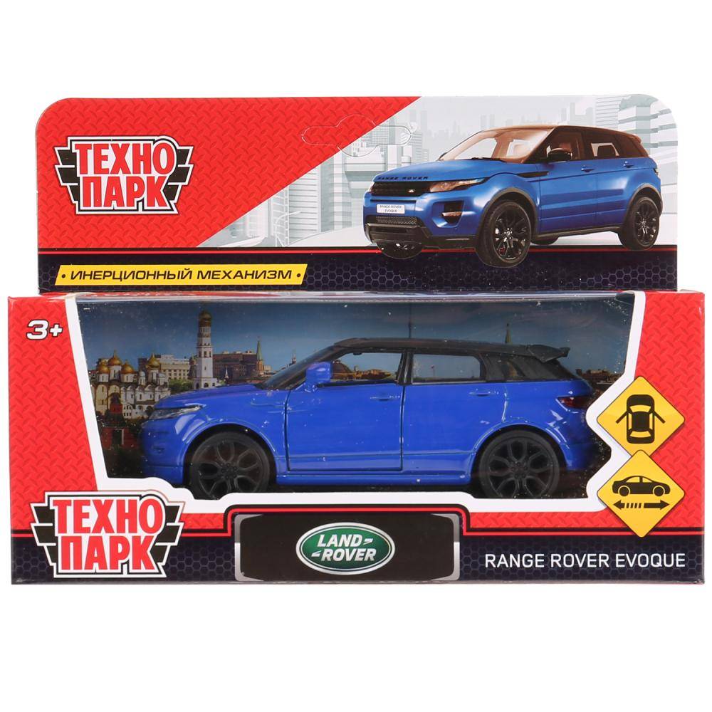 Машина металлическая Land Rover Range Rover Evoque 12,5см, открываются двери, инерция, синий Технопарк EVOQUE-BU