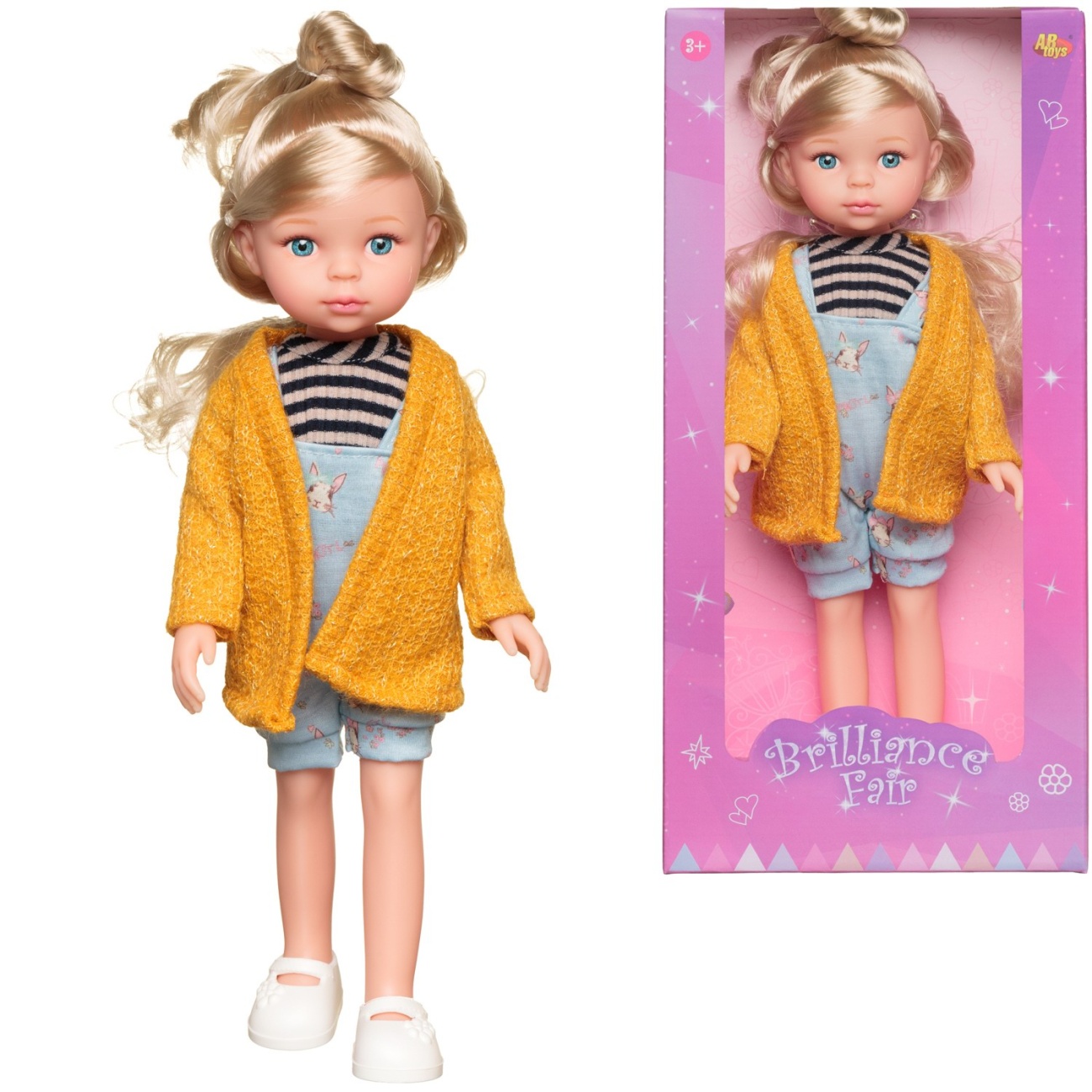 Кукла ABtoys Времена года в желтой кофте и комбинезоне 33 см PT-01865