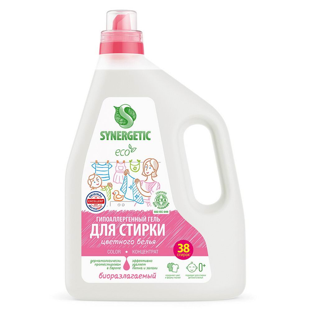 Гель для стирки SYNERGETIC COLOR Для цветного белья 2,28 л (38 стирок) 4607971455578