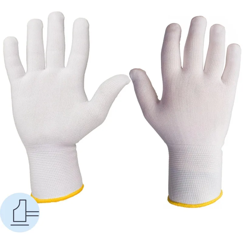 Перчатки защитные нейлоновые JetaSafety JS011n цв. белый р.XL (12 пар/уп) Jeta Safety 1292911