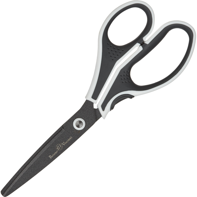 Ножницы Bruno Visconti FINECUT 210мм, тефл.покр,прорезин. ручки,ч/б,60-0026 1768844