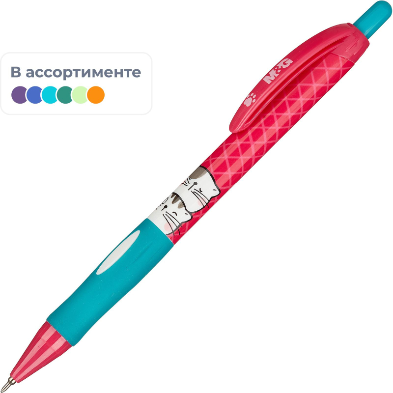 Ручка шариковая автомат. M&GSoManyCatsсин,масл,ман,ассABP87679220562C 1545290