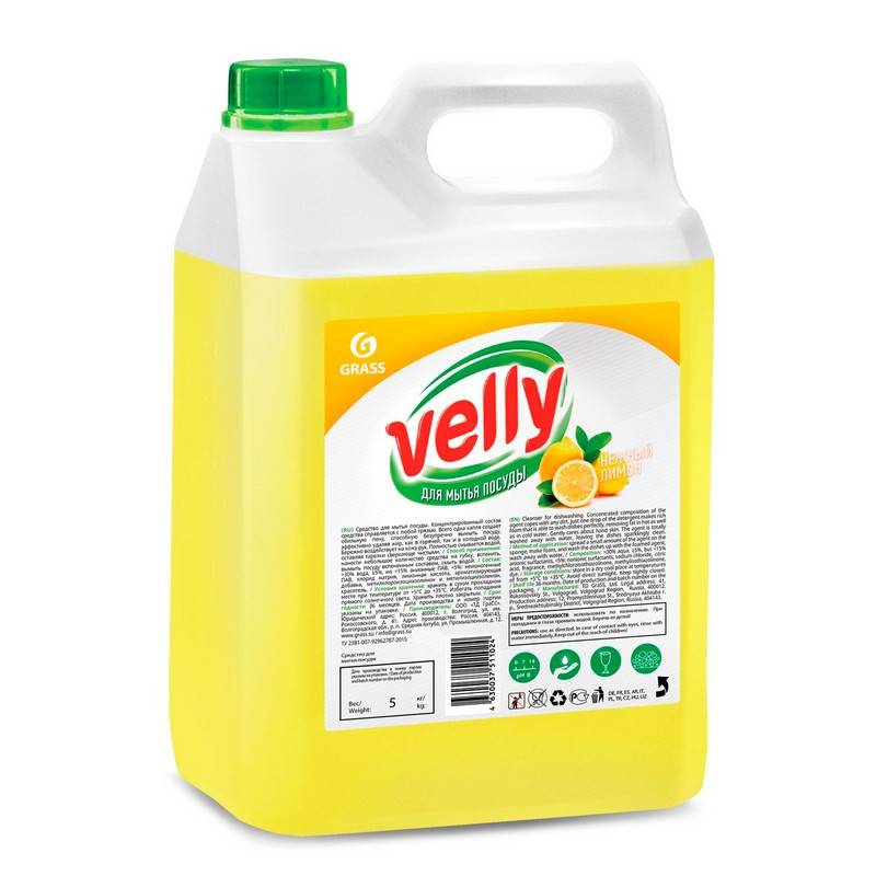 Средство для мытья посуды Grass Velly Нежный лимон 5 л 1014318