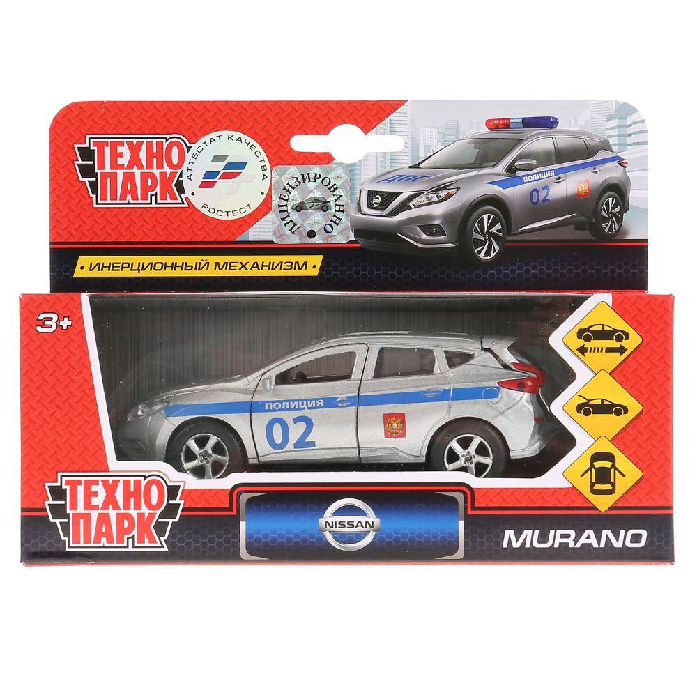 Машина металлическая Nissan Murano Полиция 12см, открыв. двери, с инерцией Технопарк SB-17-75-NM-P-WB