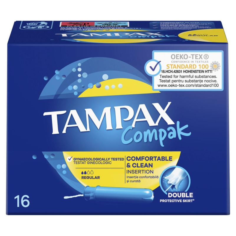 Тампоны женские гигиенические TAMPAX Compakс Regular Duo 16шт/уп 1565111 1013165