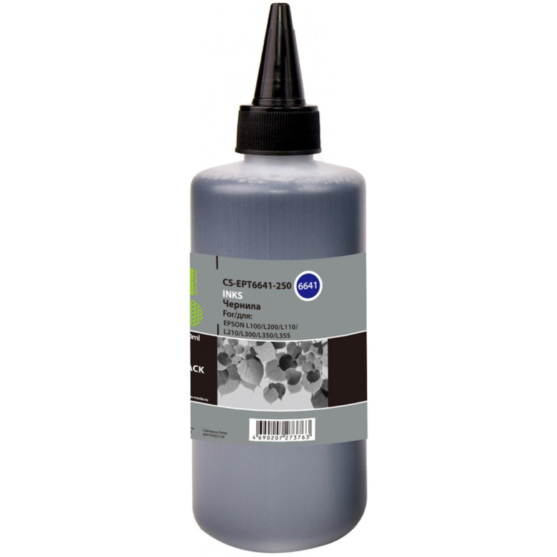 Чернила Cactus CS-EPT6641-250 T6641 чер. 250мл для Epson L100/L200/L300 1895570