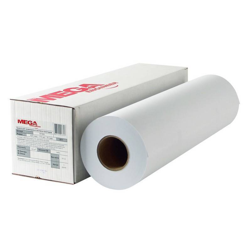 Бумага широкоформатная ProMEGA engineer Bright white 80г 841ммх150м 76мм 368894