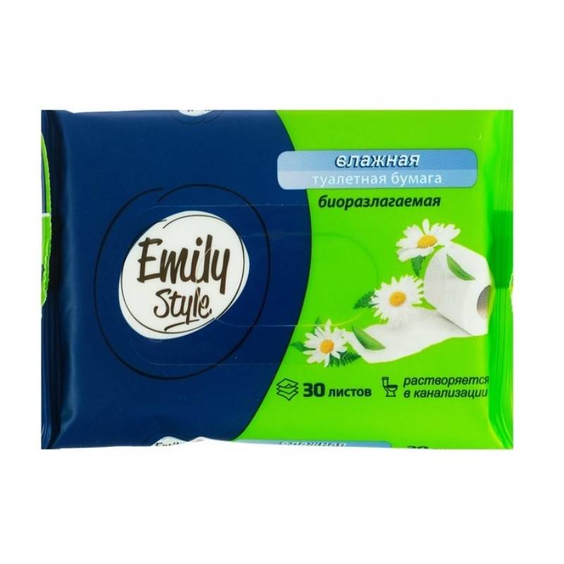 Бумага туалетная влажная Emily Style 30 листов в пачке 1229477