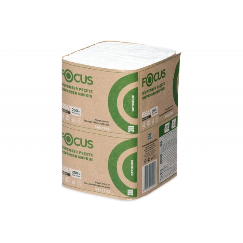 Салфетки бумажные FOCUS OPTIMUM N2 1сл 250л 18 пач/уп 5051792 1418117