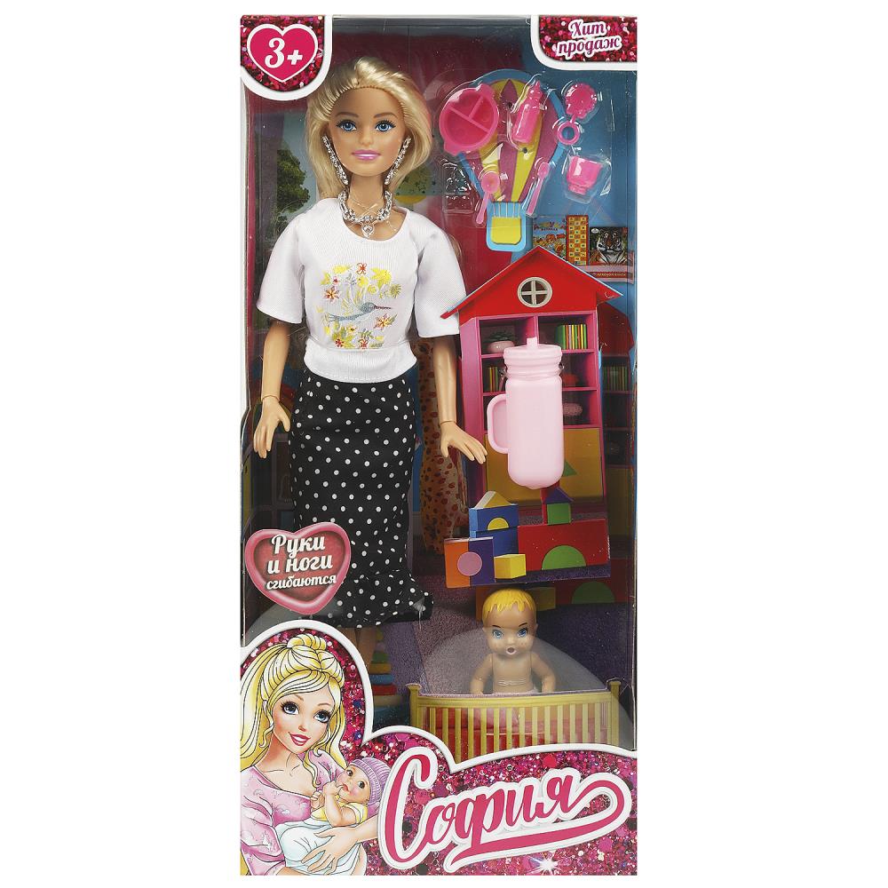 Кукла 29 см. София, малыш пьет и писает, аксессуары КАРАПУЗ 66001-SET35-S-BB