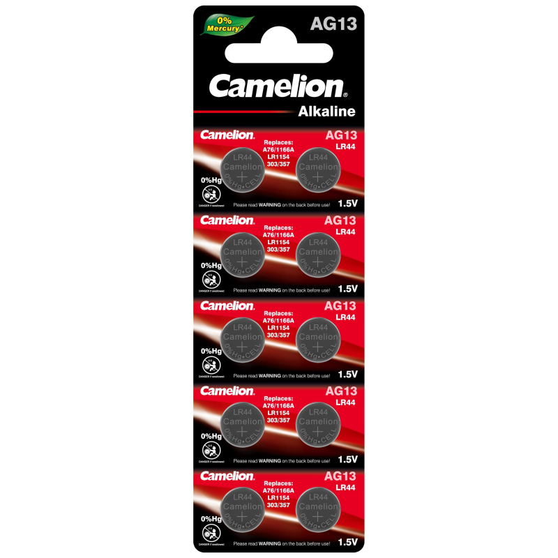 Батарейки Camelion AG13  BL-10 Mercury Free 357A/LR44/A76 д/часов 10шт/уп 1619508 12821
