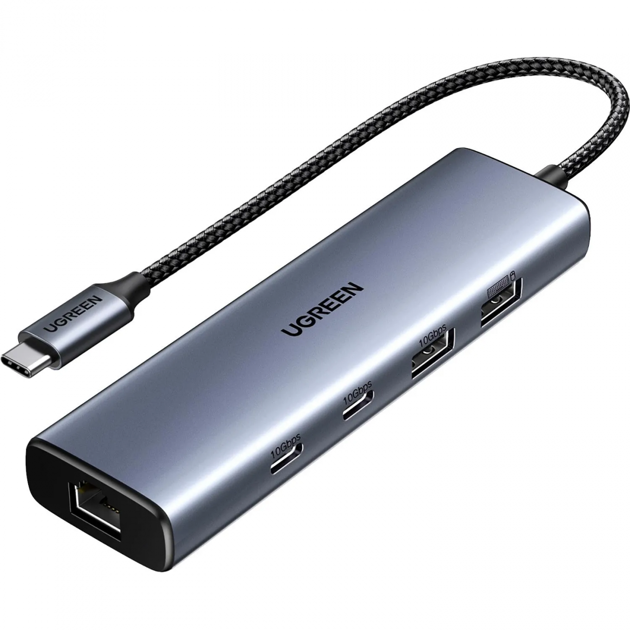 Разветвитель USB UGREENCM512(45320)USB-C to2xUSB-A/2xUSB-C/RJ45/USB-C-PD,ср 2150243 45320_