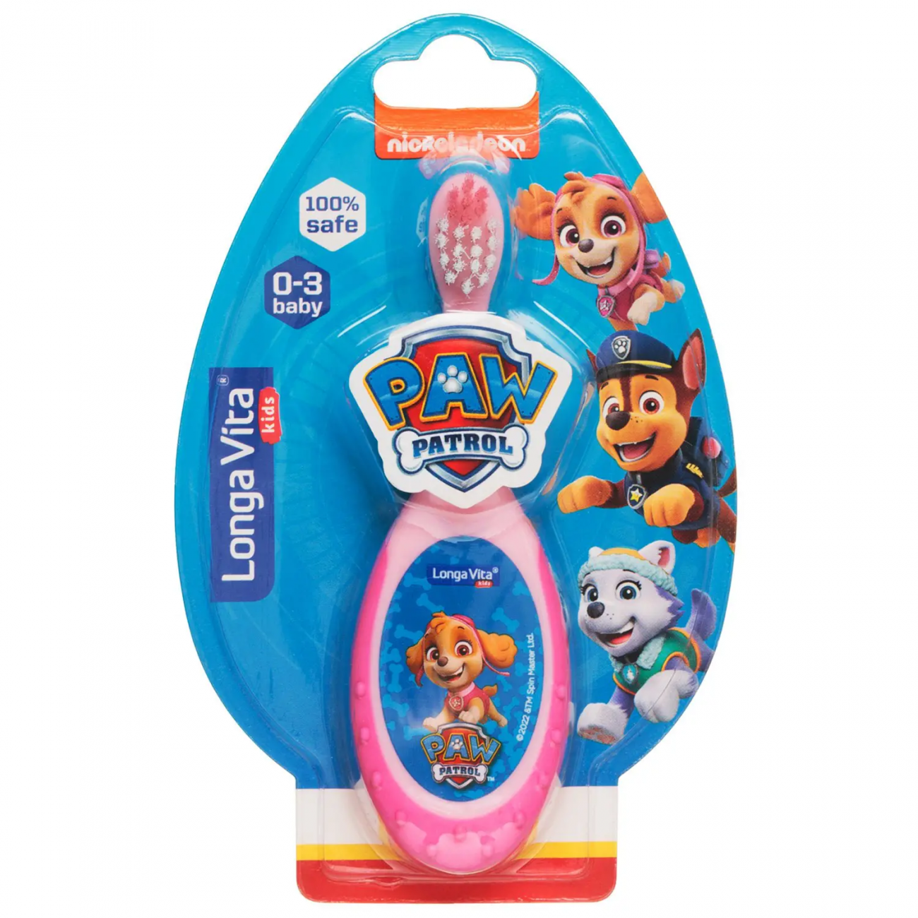 Зубная щетка-прорезыватель Longa Vita PAW Patrol 0+ розовая T-1057/розовая