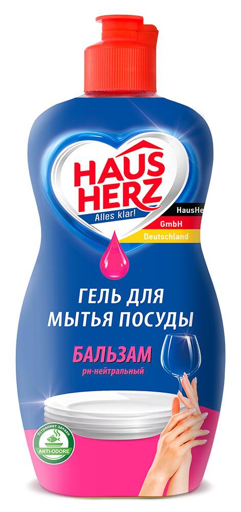 Ср-во д/мытья посуды Haus Herz Бальзам, 450мл 4260704010354