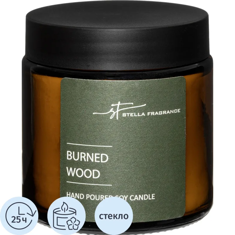 Свеча ароматическая BURNED WOOD 90 г, SF0903 Stella Fragrance 1987366