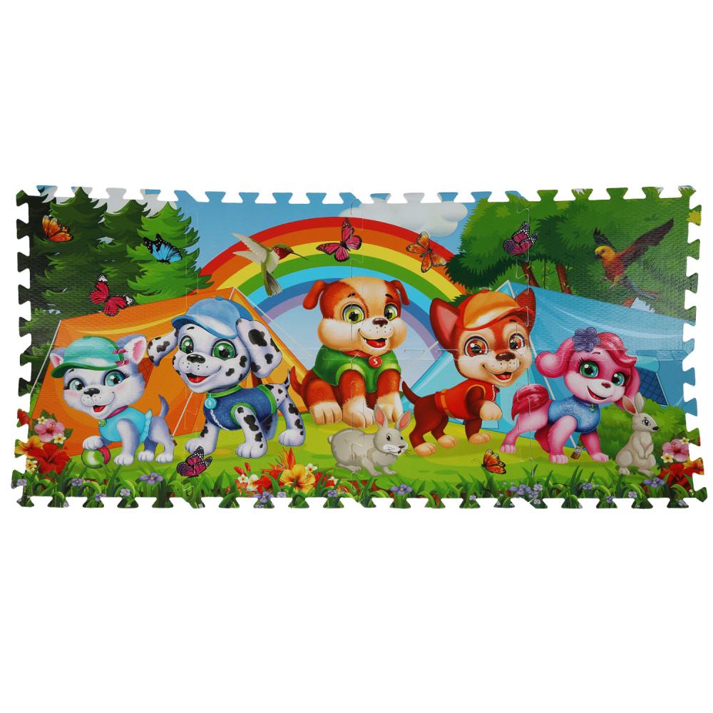 Коврик-пазл щенки, 8 сегментов, каждый 31.5х31.5 см. Играем Вместе FS-PUPS