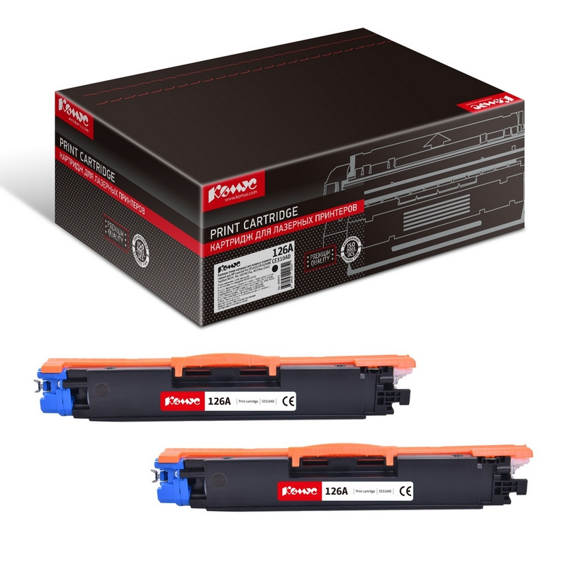 Картридж лазерный Комус 126A CE310AD чер. для HP LJ CP1025 (2шт/уп) 856073