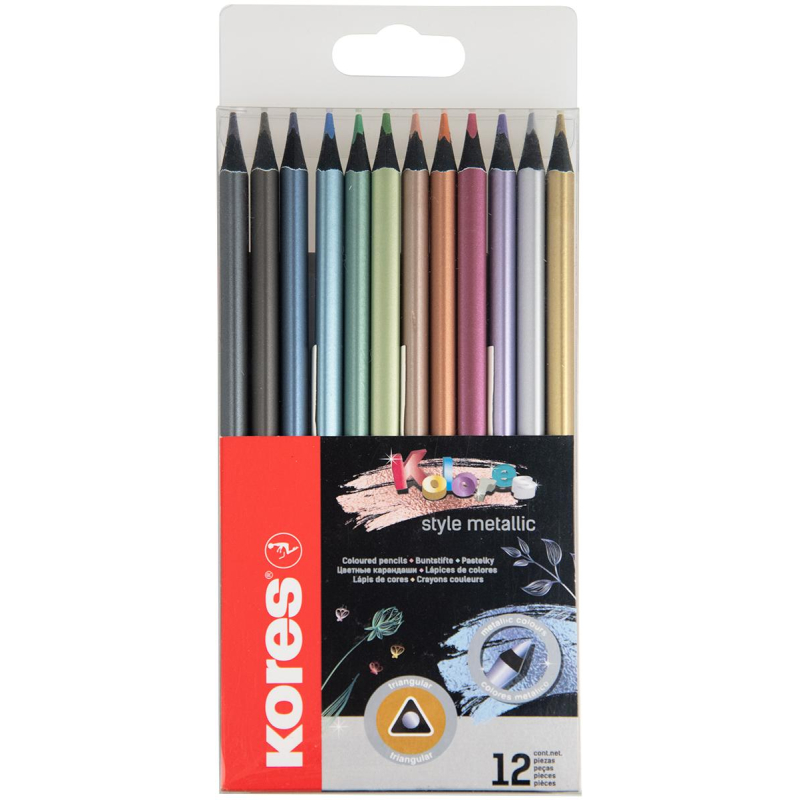 Карандаши цветные Kores Kolores Metallic Style 12шт трехгр пласт кор 93316 1536760