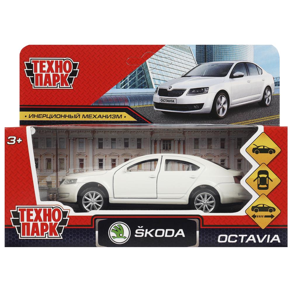 Машина металлическая Шкода актавиа 12 см. инерц. белый Технопарк OCTAVIA-12-WH