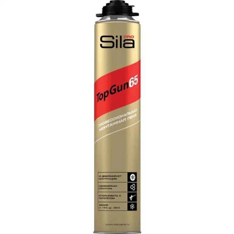 Пена монтажная профессиональная Sila Pro TopGun 65 зимняя, 875мл (SPTG65w) 1274105