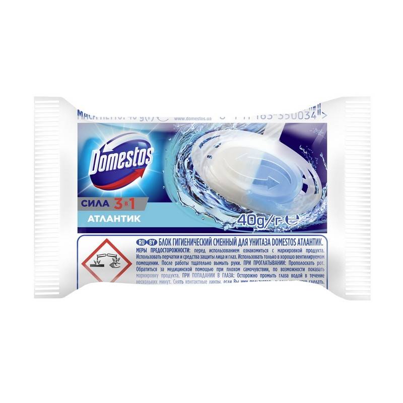 Блок для унитаза гигиенический Domestos Атлантик 3в1 172938