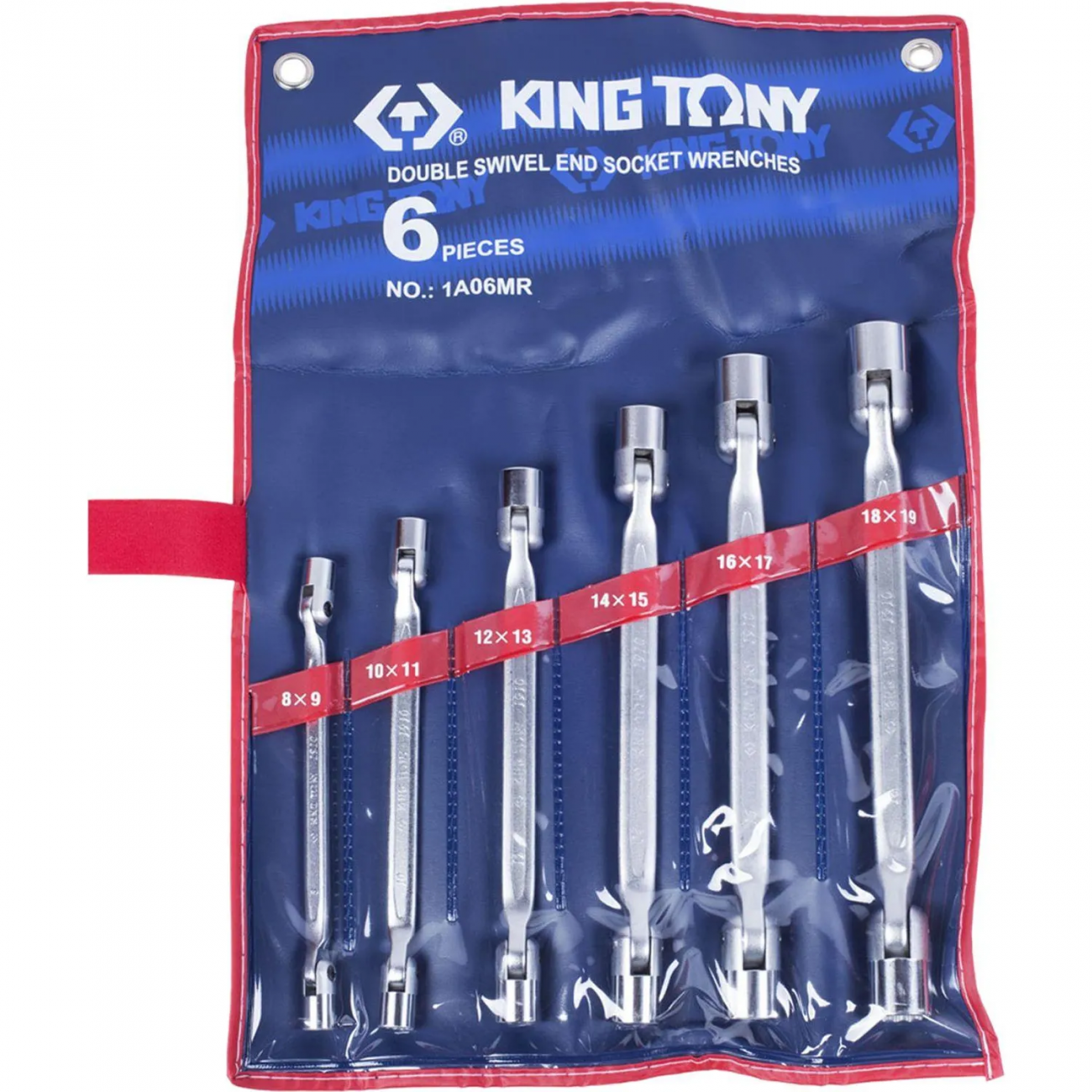 Набор ключей торцевых с шарниром, 8-19 мм, 6 предметов 1A06MR King Tony 2399511