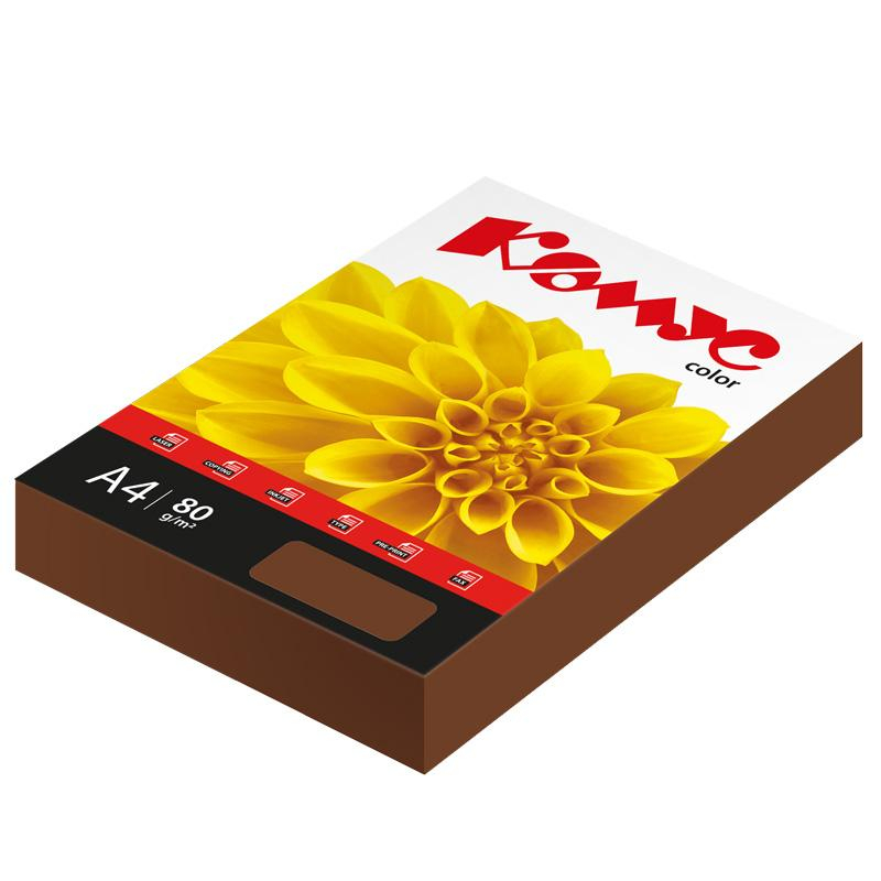 Бумага цветная Комус Color (шоколад интенсив) 80г, А4, 500 л. 619980