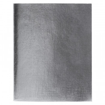 Бизнес-тетрадь А5,96л,кл,скреп,обл.бумвинил METALLIC Серебро 058962 Hatber 1057121