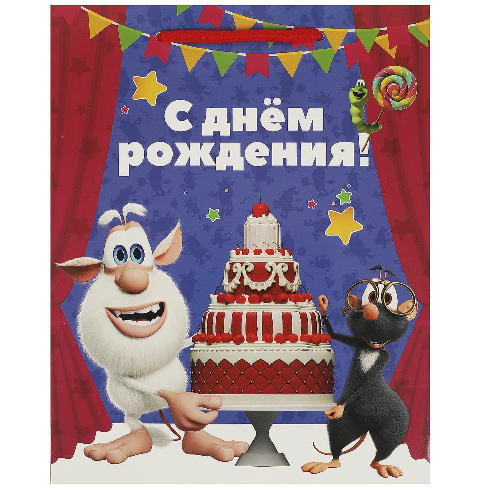 Пакет подарочный глянцевый Буба m, 18х22,7х10 см. с праздником ЧУДО ПРАЗДНИК PM-79960-HB-BB-CN