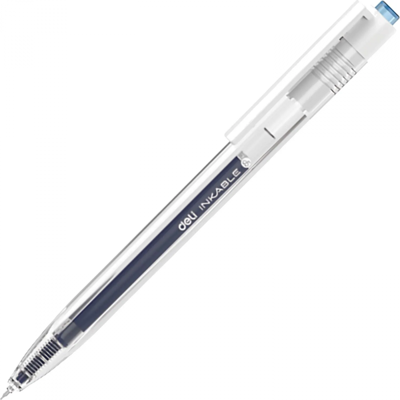 Ручка гелевая автомат. Deli INKABLE EG05S-BL,гибр.нак0,5,син быстросх,прозр 2346701 140024745