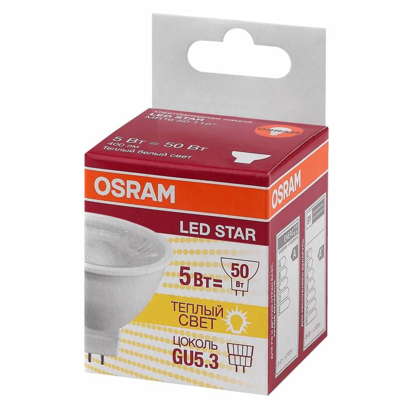 Лампа светодиодная OSRAM LSMR1650110 5W/830 230V GU5.3 4058075481169 1359247 4.05808E+12