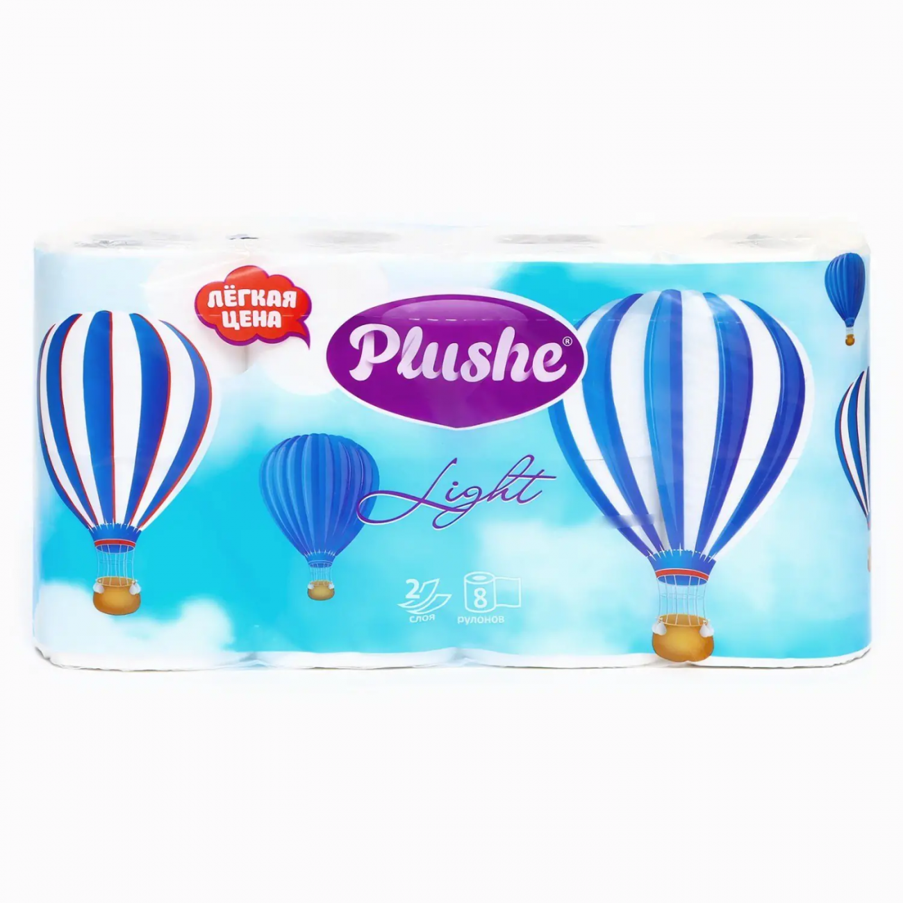 Plushe Туалетная бумага Light 2 слоя 8 рулонов 7942361012144