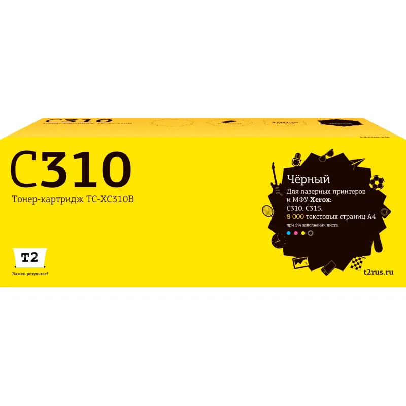 Тонер-картридж T2 TC-XC310B 006R04368 чер. для Xerox C310/C315 2213188
