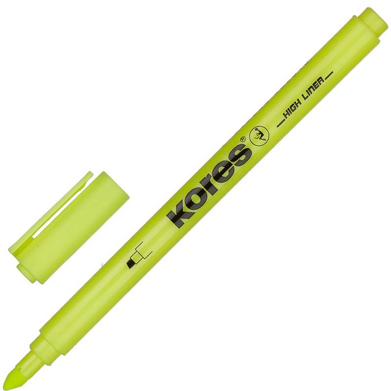 Текстовыделитель Kores желтый (толщина линии 0.5-3.5 мм) 400743