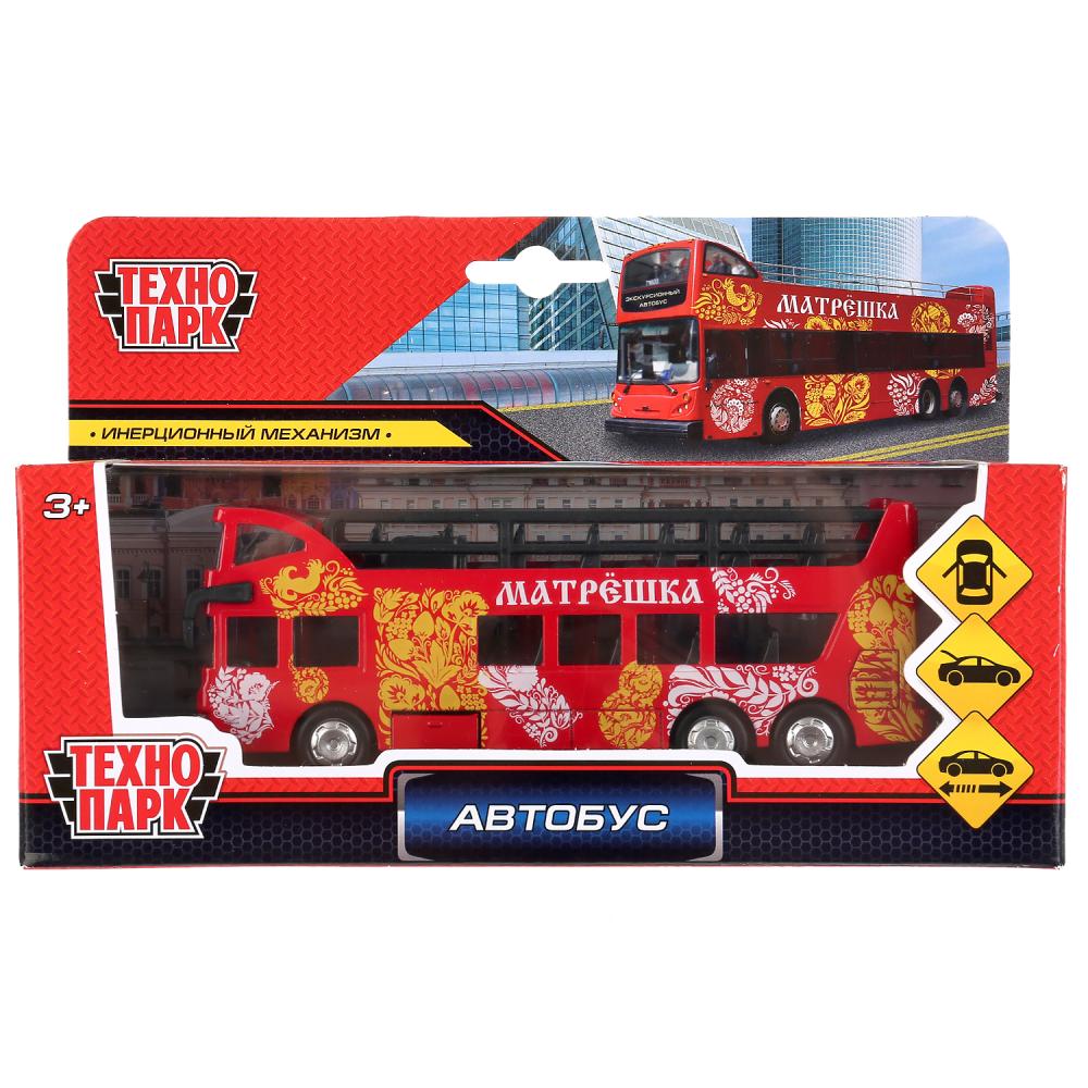 Машина металл Автобус двухэтажный, 15 см. Технопарк SB-16-21-1-WB