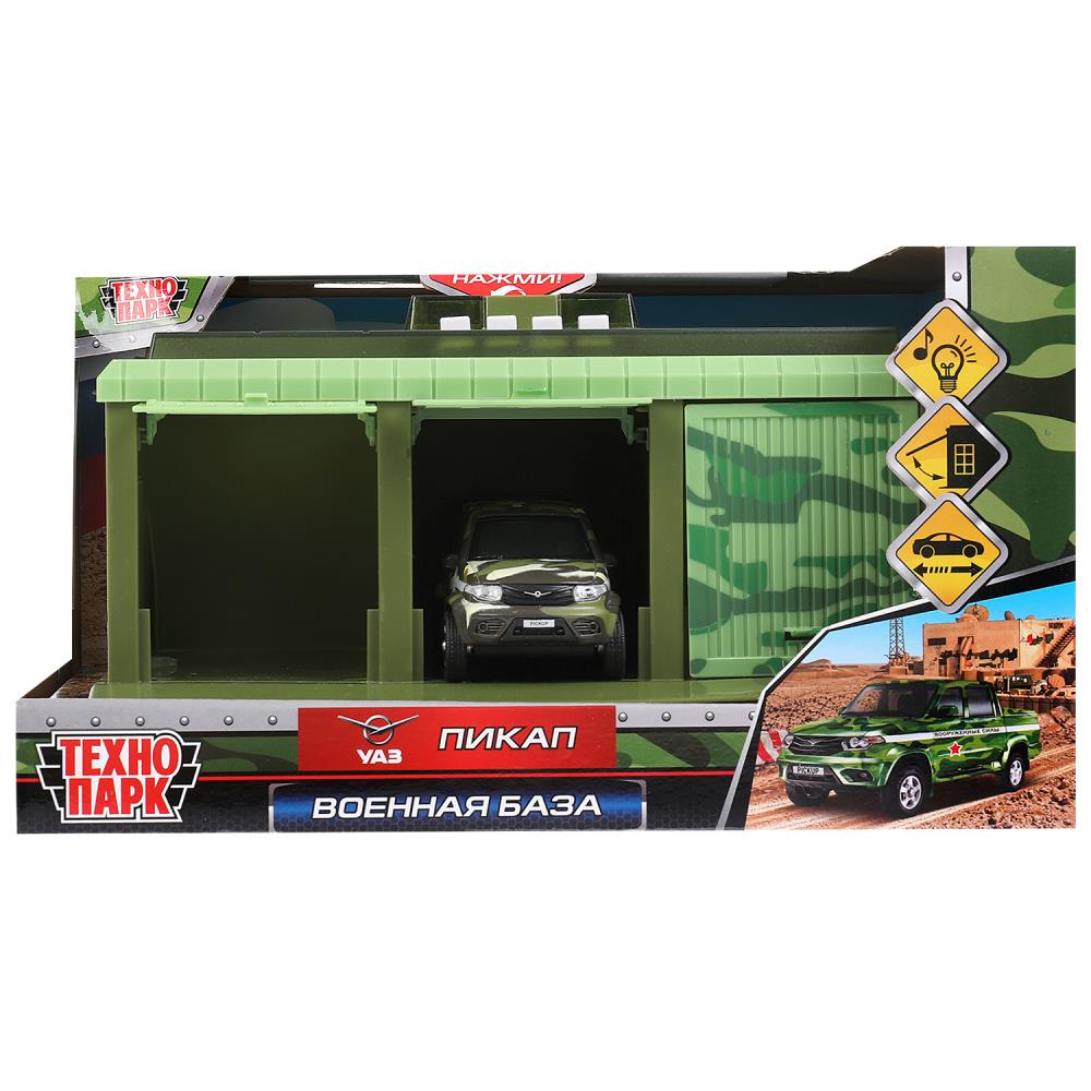 Игрушка свет-звук Военная База, 22 см. Уаз Пикап, Технопарк GARAGE-22SL1XCAR-MIL (36)
