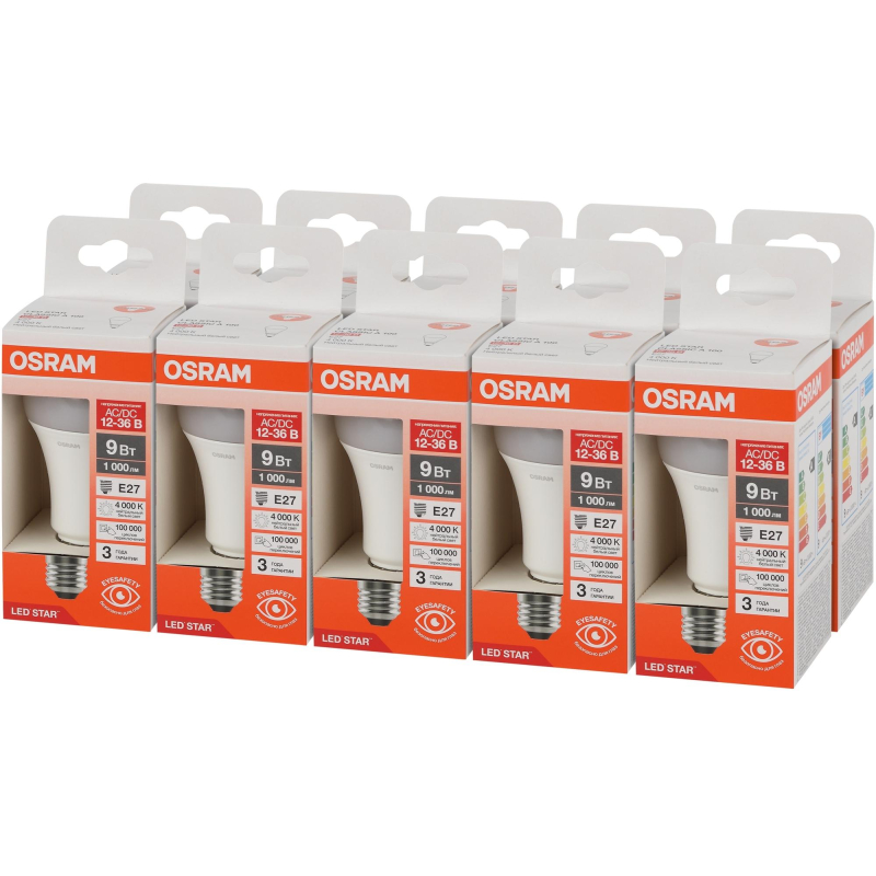Лампа светодиодная OSRAM LSCLA100 9W/840 12-36VFR E27 FS1 1894935 4058075732926