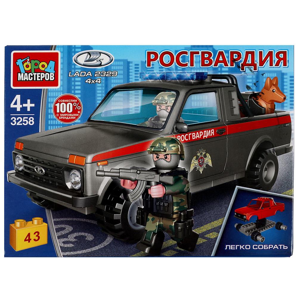 Конструктор Лада 4х4 Пикап Росгвардия, 43 дет. Город Мастеров 3258-KK
