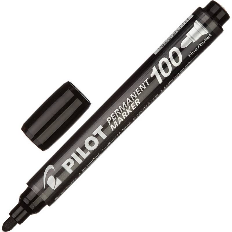Маркер перманентный Pilot SCA-100-B черный (толщина линии 1-3 мм) 733549