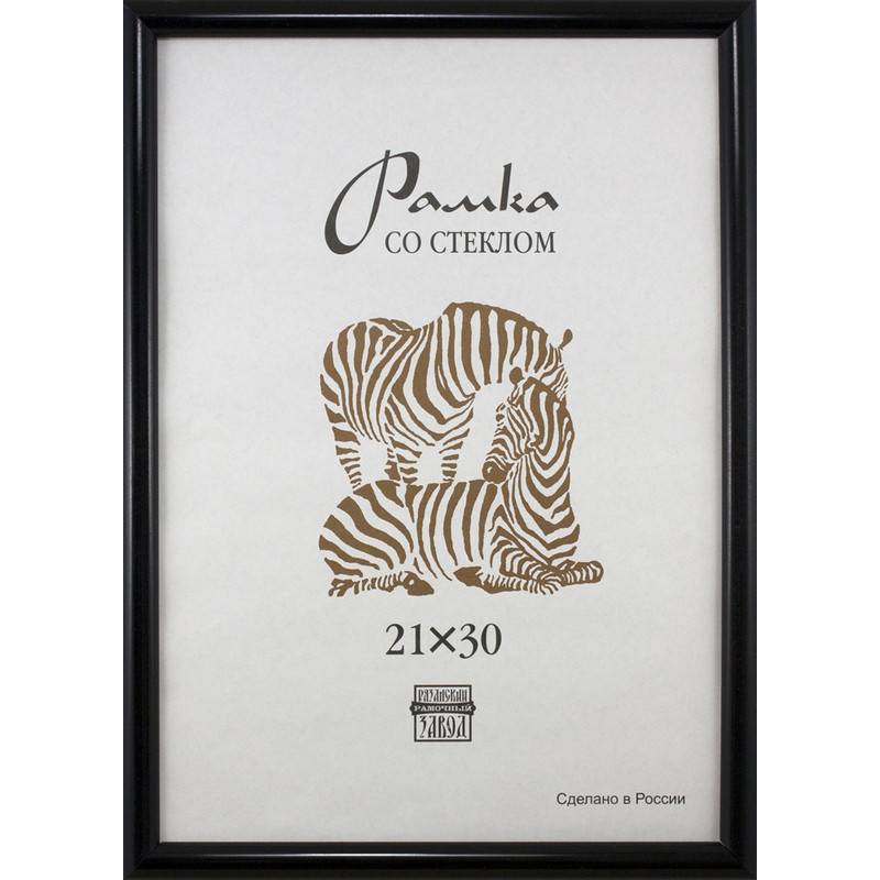 Рамка Зебра А4 21x30 см пластиковый багет 19 мм черная 701496