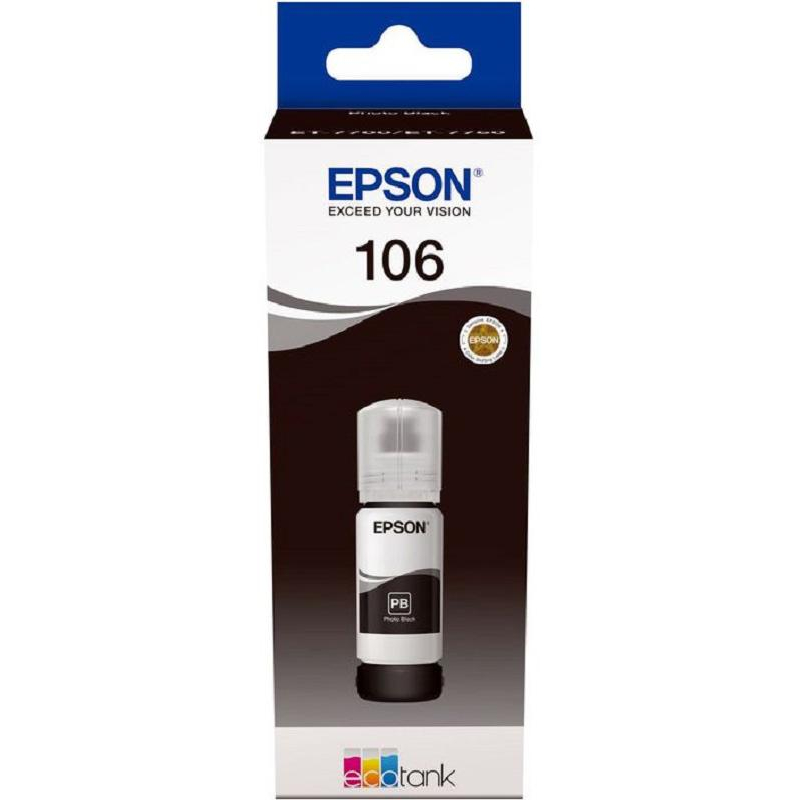 Чернила Epson 106 T00R1 C13T00R140 че рный фото дляL7160/L7180 1023001
