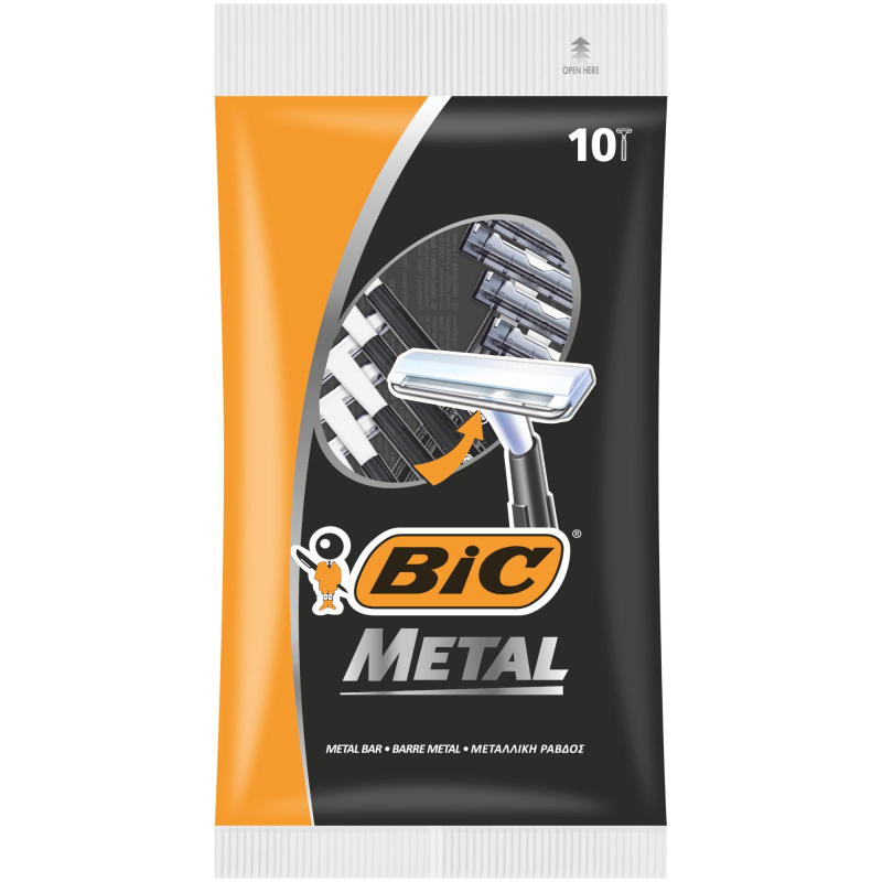 Бритва однораз. BIC Metal 1 лезв.,П10 шт/уп 836630 1616510