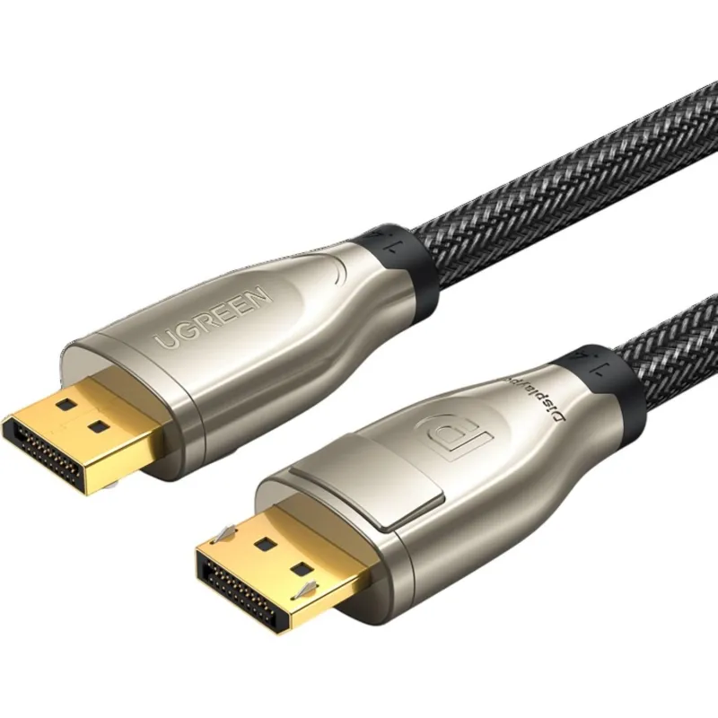 Кабель UGREEN DP112 (60842)1.4DP M/M Round.Zinc Alloy Sh. в оплетке.1м черн 2162393