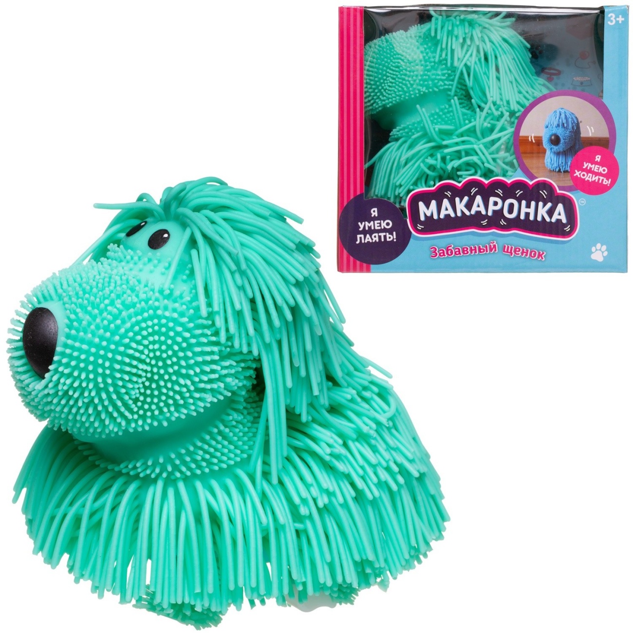 Интерактивная игрушка ABtoys Макаронка Собака зеленая PT-01846