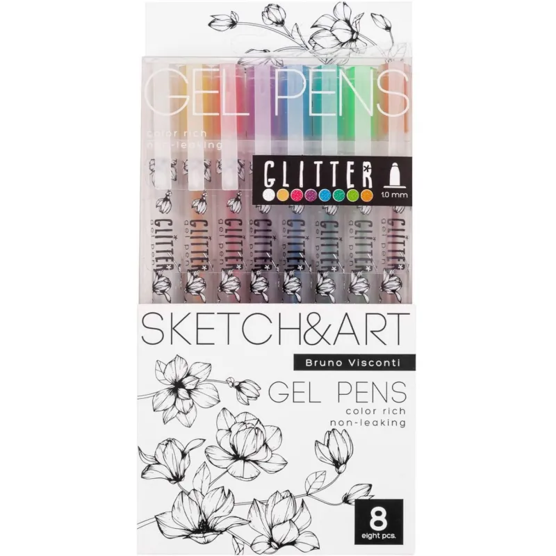 Набор гелевых ручек SKETCH&ART Uni Write.GLITTER 1мм, блестки, 8цв 20-0309 1797124
