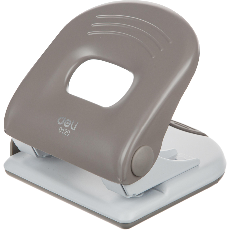 Дырокол Deli PRO E0120, макс.:40 л, металл, 2 отверстия, с линейкой, серый 1793353