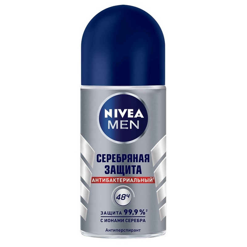 Дезодорант -антиперспирант NIVEA Серебряная защита ролл муж 50 г 611286