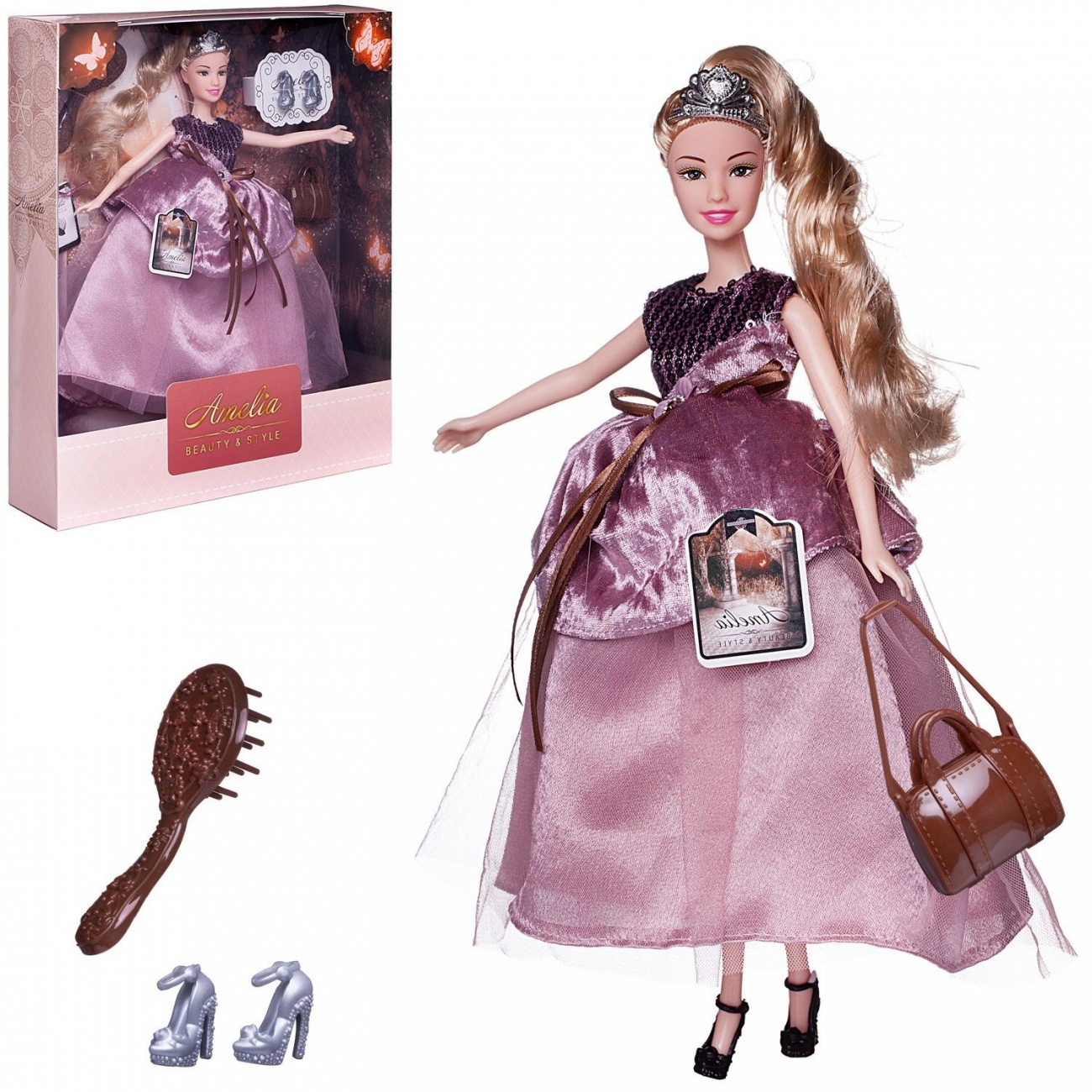 Кукла ABtoys Amelia. Королевский прием с диадемой, светлые волосы 30см PT-01643