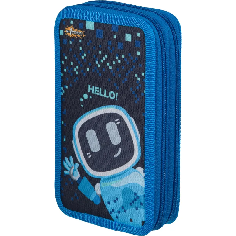 Пенал Robot Hello 2 отд. ткань, 190х110 мм, ПКТ 11-20 Комус Класс 1716456