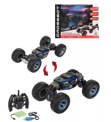 Машина р/у Трансформация, 4WD, переворот, режим высокой и низкой посадки, син. Crossbot 870613